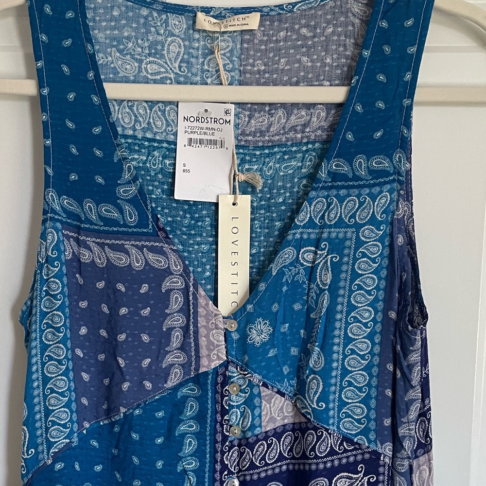 Lovestitch Patchwork Blue Maxi Dress